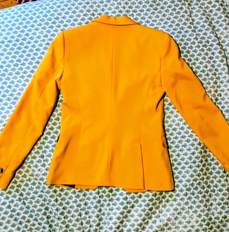 Blazer amarillo vivo para mujer - 2