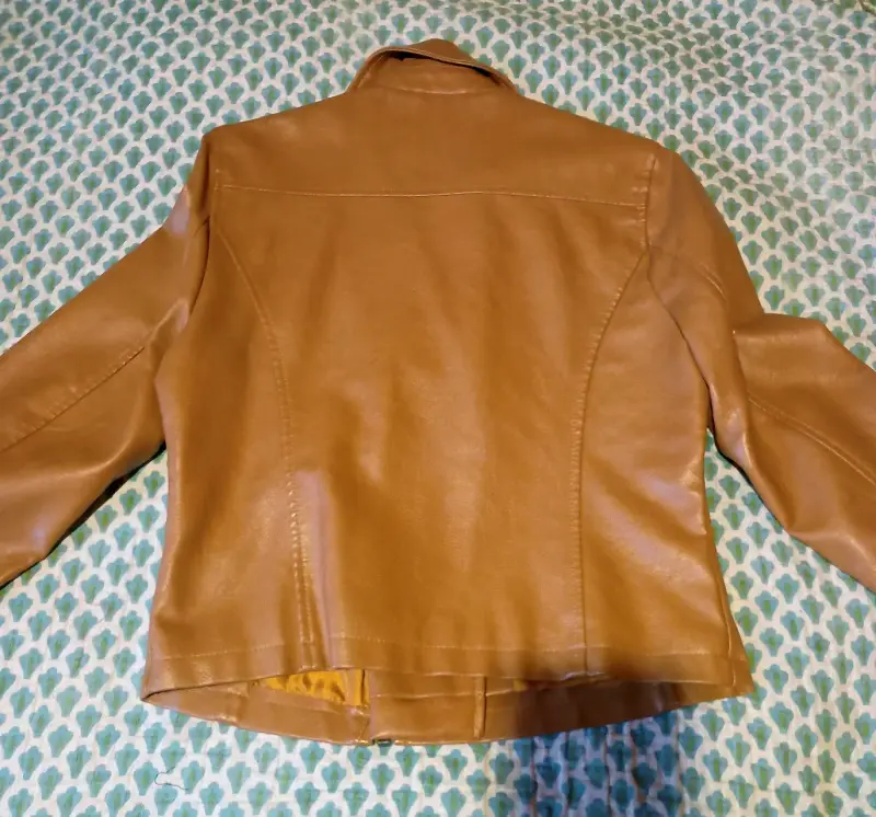 Chaqueta cuero sintético marrón - 2