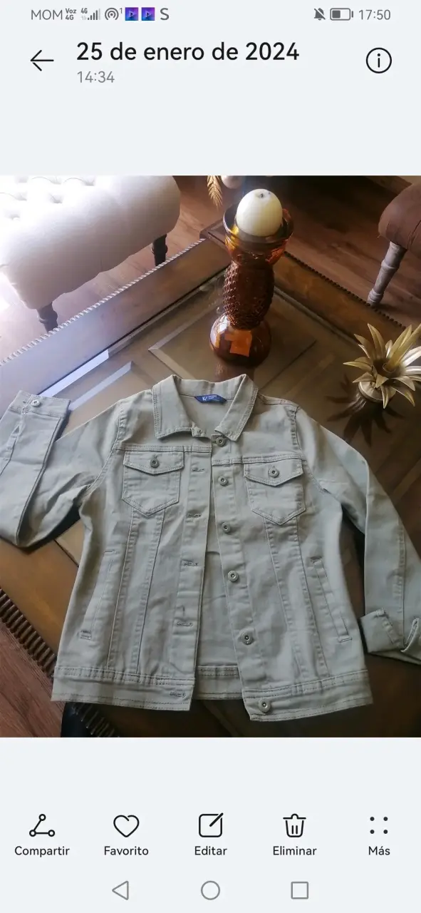 Chaqueta de mezclilla beige