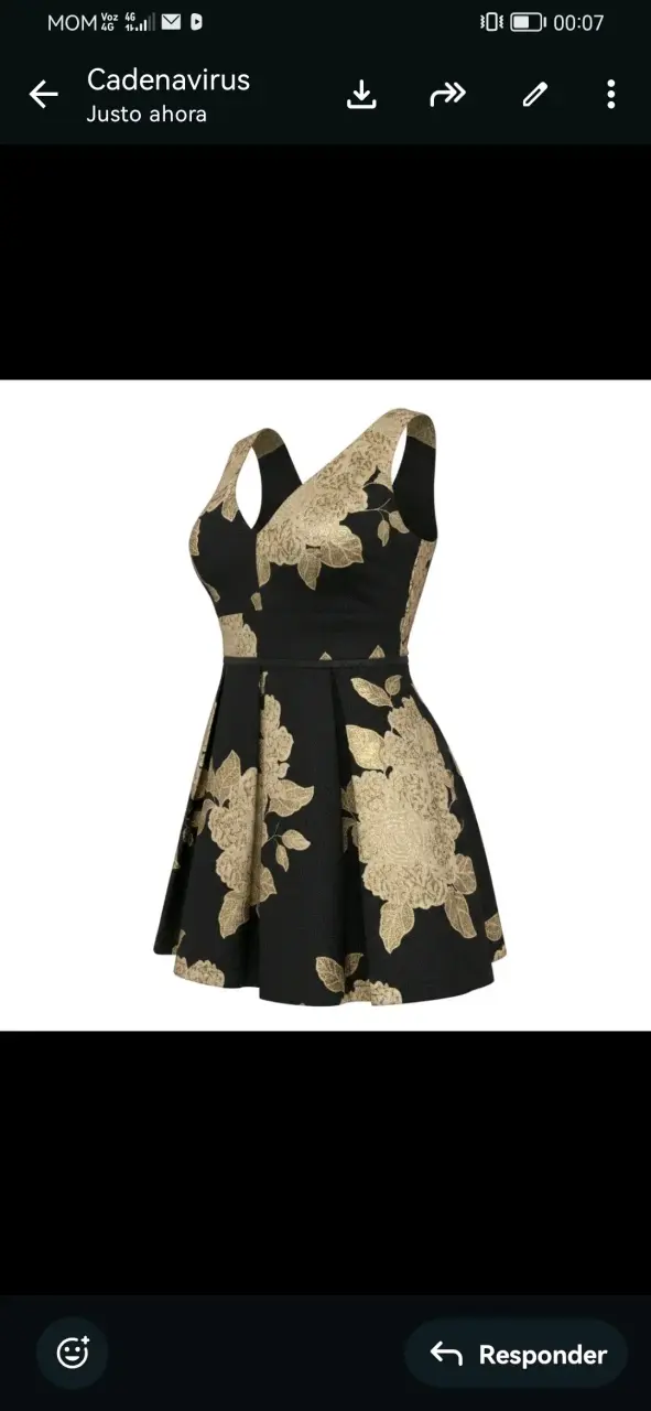 Vestido de noche negro y dorado