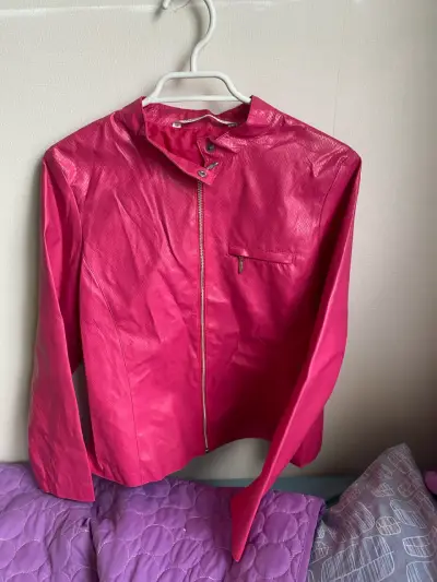 Chaqueta rosa con cremallera - miniatura 1