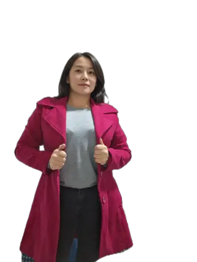 Abrigo largo fucsia mujer - miniatura 1