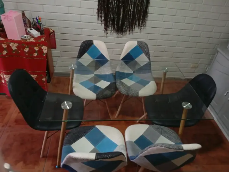 Set comedor vidrio y sillas - 1