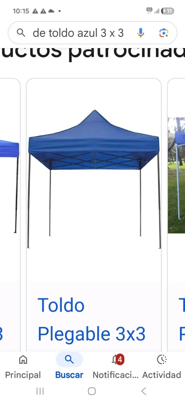 Toldo plegable azul 3x3