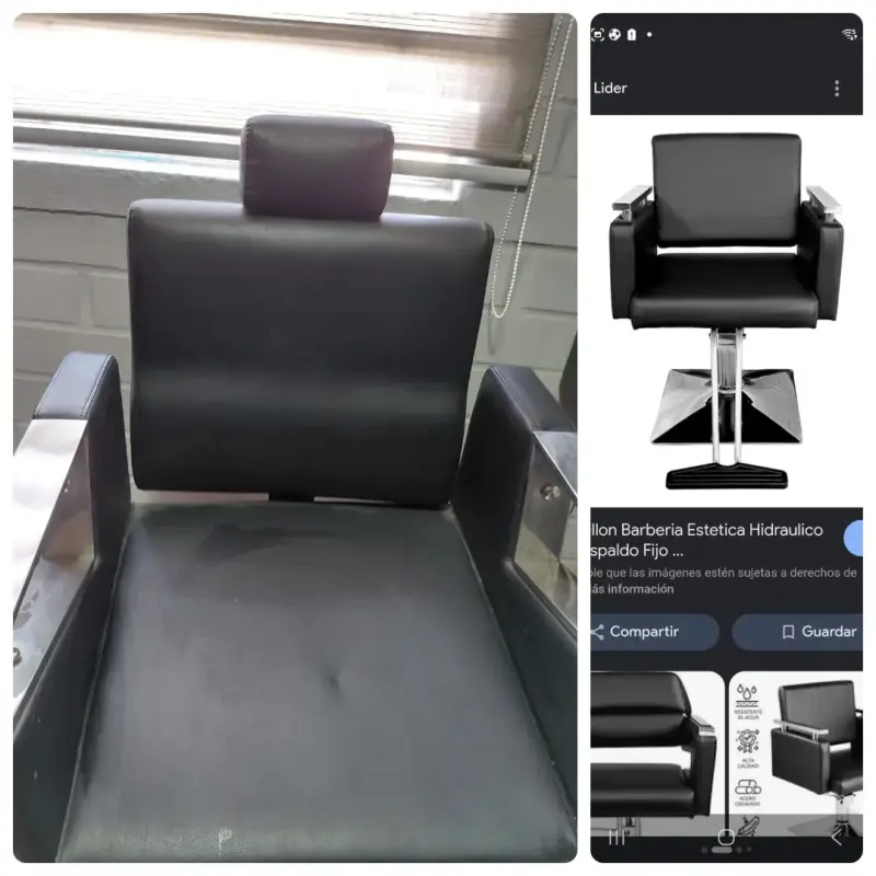 Silla de barbería negra - 3
