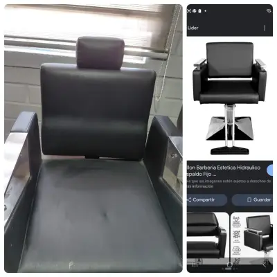 Silla de barbería negra - miniatura 3