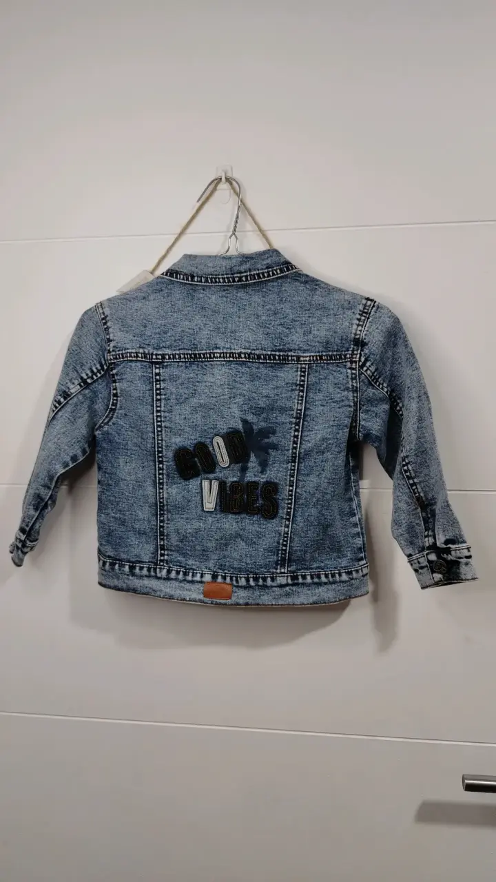 Chaqueta de mezclilla infantil azul - 2