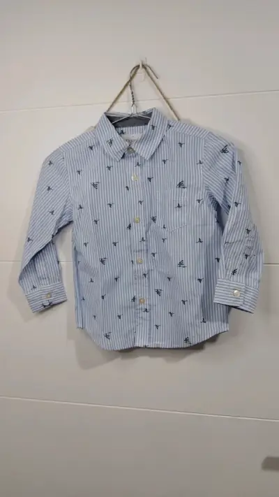 Camisa infantil rayada azul - miniatura 1