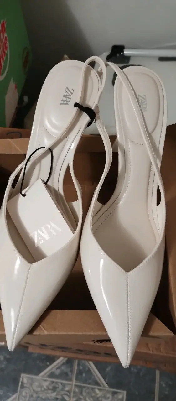 Zapatos de tacón blanco nuevos zara talla 37 - 5
