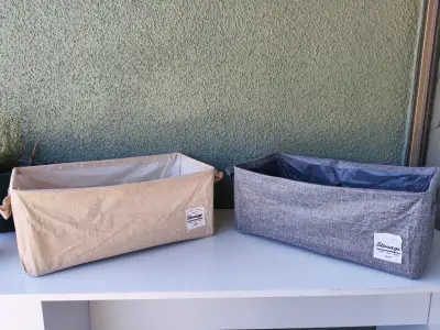 Cajas organizadoras beige y gris - miniatura 1