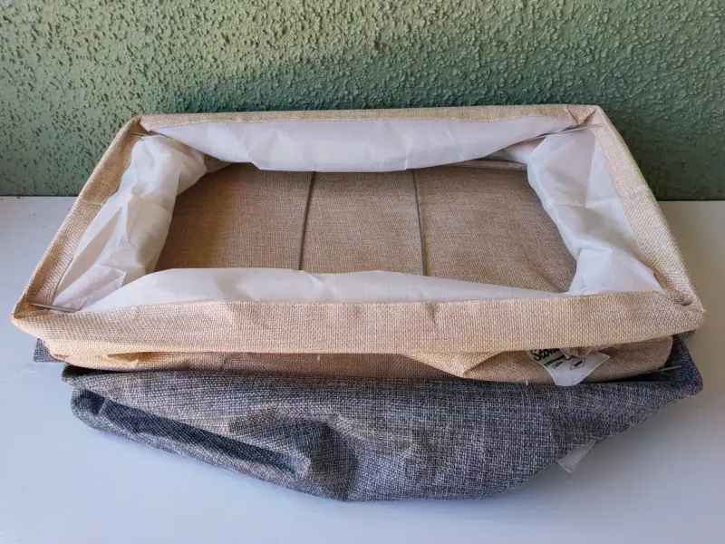 Cajas organizadoras beige y gris - 4