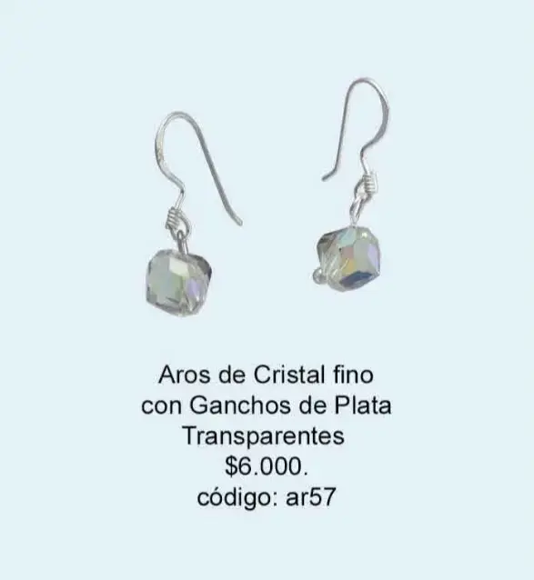 Aros de cristal con plata
