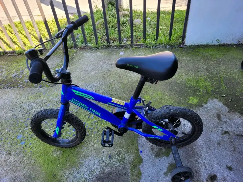 Bicicleta infantil azul con ruedas - 1