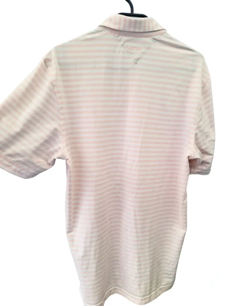 Polera Adidas a rayas blancas y rosadas - 2