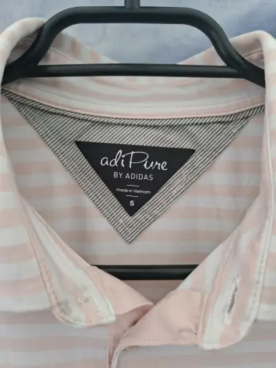 Polera Adidas a rayas blancas y rosadas - miniatura 3