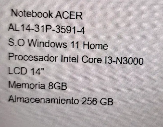 Notebook Acer Aspire Lite 14'' - 3