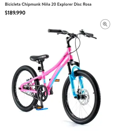 Bicicleta infantil rosa y azul - miniatura 2