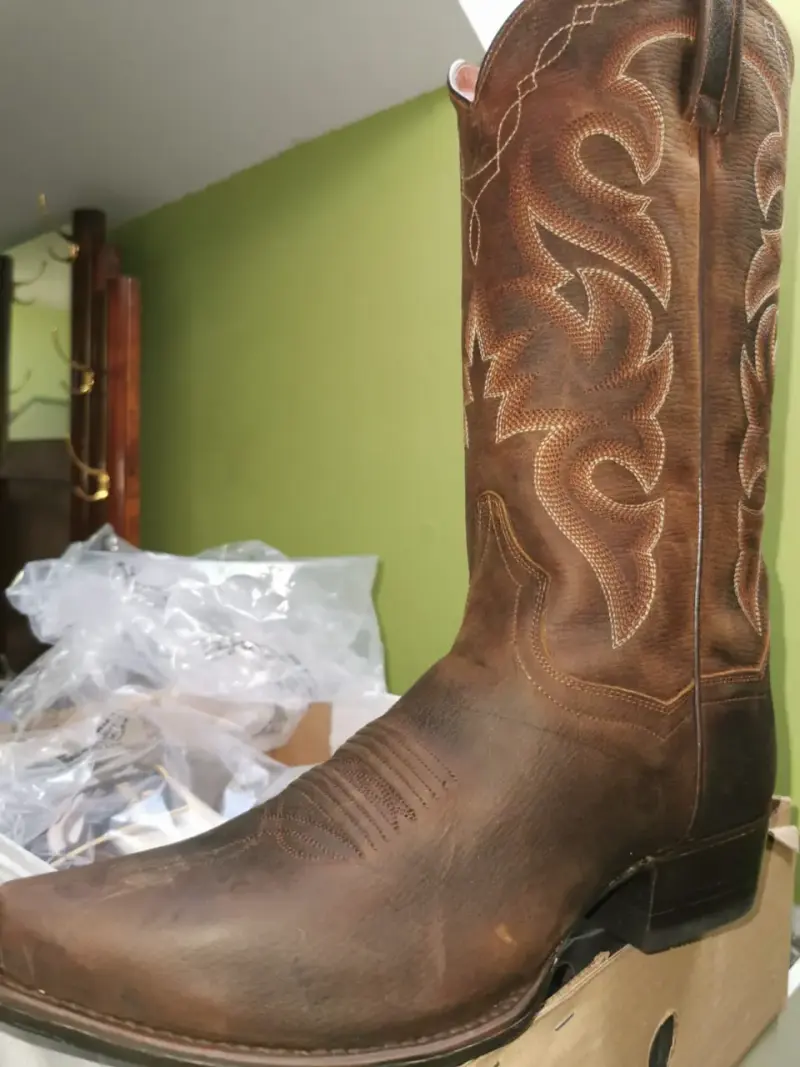 Botas vaqueras de cuero para hombre importadas - 1