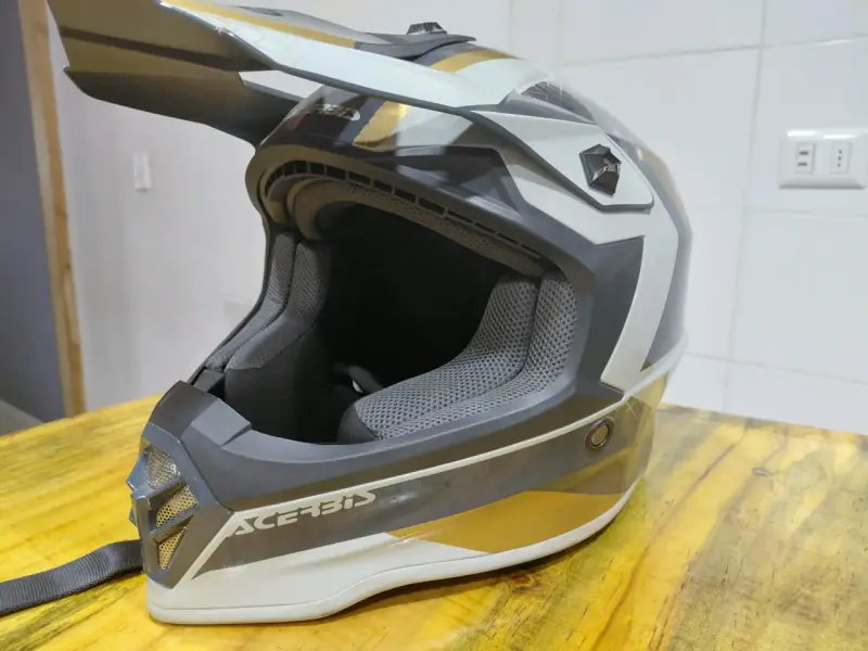 Casco motocross Acerbis blanco y gris - 1