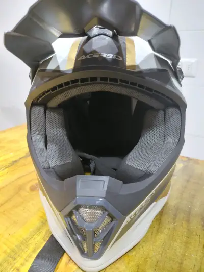 Casco motocross Acerbis blanco y gris - miniatura 3