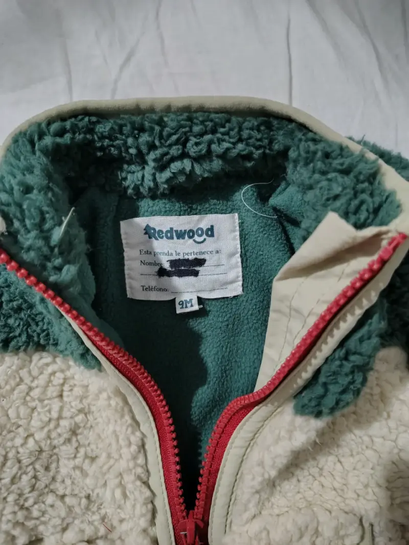 Chaqueta borrego verde y crema - 3