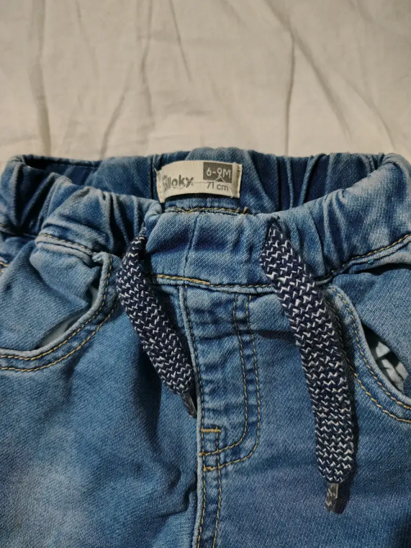 Jeans bebé azul con cordón 6-9 meses - 2