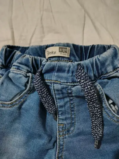 Jeans bebé azul con cordón 6-9 meses - miniatura 2
