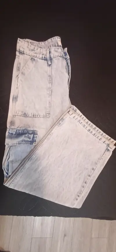 Jeans cargo denim gris - miniatura 2