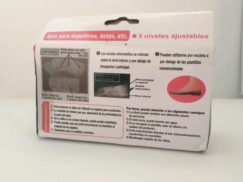 Plantilla Aumenta Estatura Discreta De Silicona Co - 5