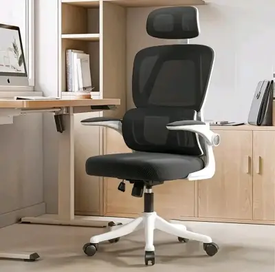 Silla ergonómica de oficina blanca - miniatura 1