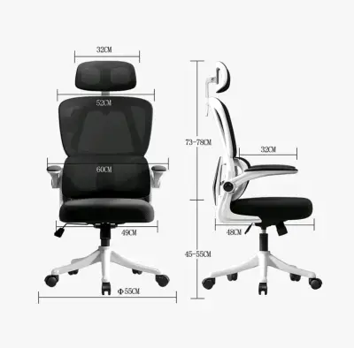 Silla ergonómica de oficina blanca - miniatura 6