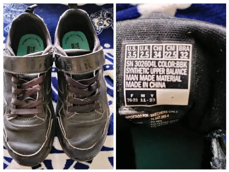 Zapatillas Skechers negras para niño talla 34