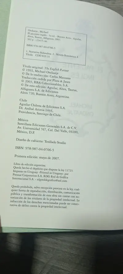 Libro "El Paciente Inglés" - Michael Ondaatje (Edi - miniatura 3