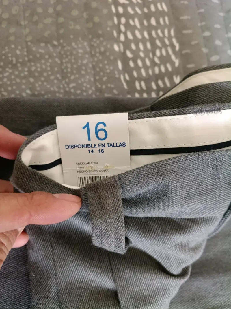 Pantalón escolar gris talla 16 - 1
