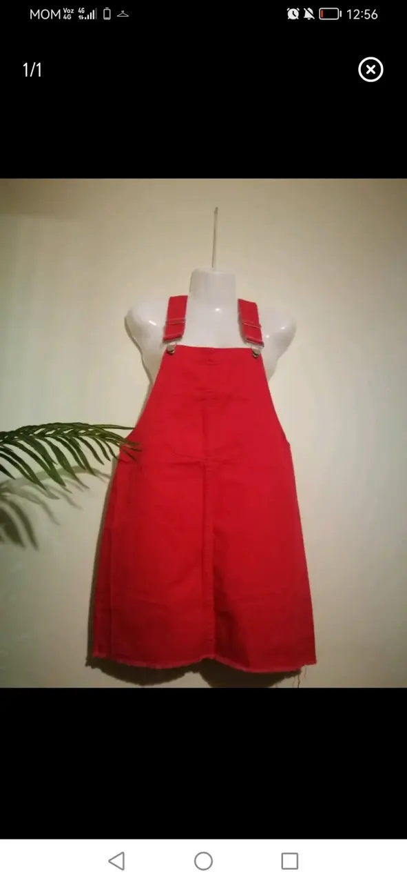 Peto de mezclilla rojo