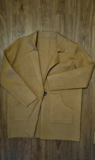 Abrigo beige con bolsillos paño - miniatura 1
