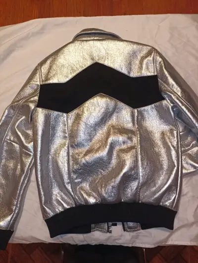 Chaqueta metálica Zara plata - miniatura 2