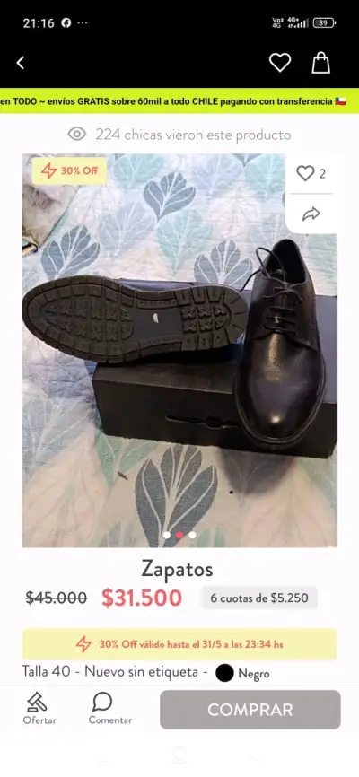 Zapatos formales negros nuevos - miniatura 2