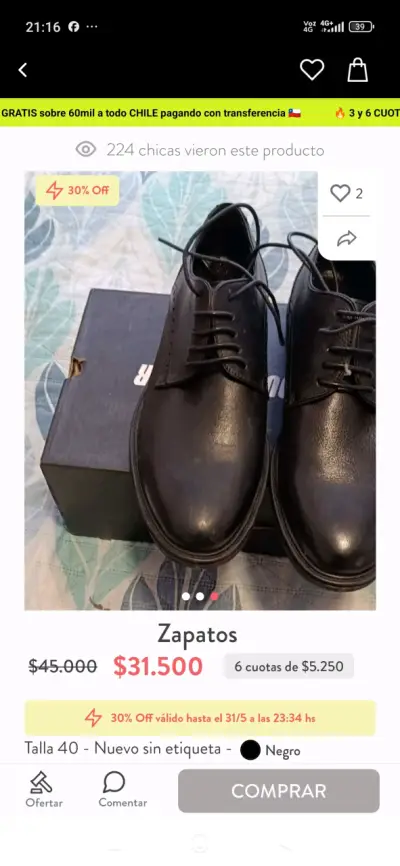 Zapatos formales negros nuevos - miniatura 3