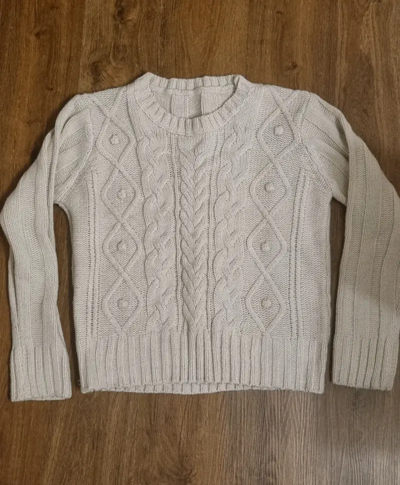 Sweater de punto beige - 1