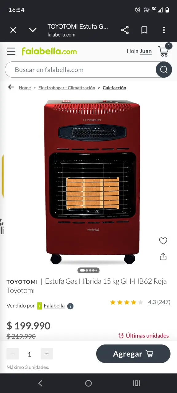 Estufa Toyotomi híbrida rojo - 1