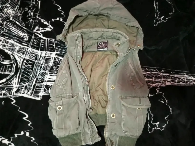 Parka verde con capucha y2k - 1