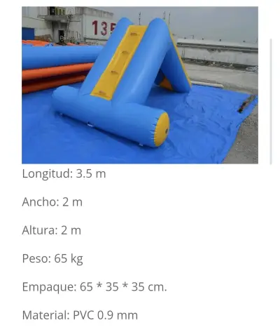 Tobogán inflable amarillo - miniatura 2