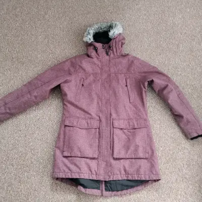 Parka mujer color lila / rosa con capucha - miniatura 1