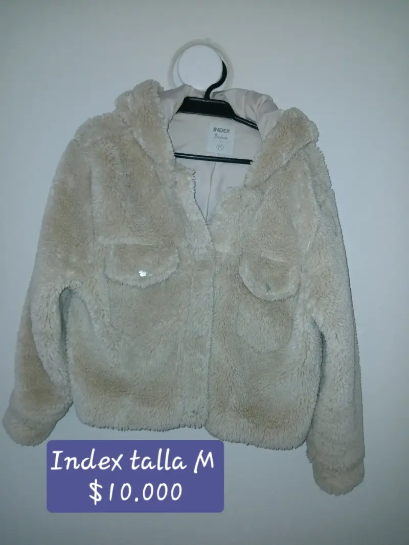 Chaqueta peluda beige Index M - 1