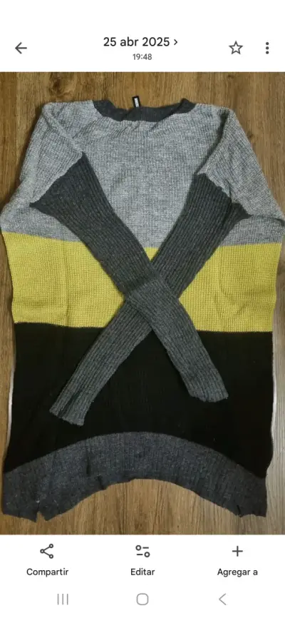 Sweater de rayas gris y amarillo - miniatura 2