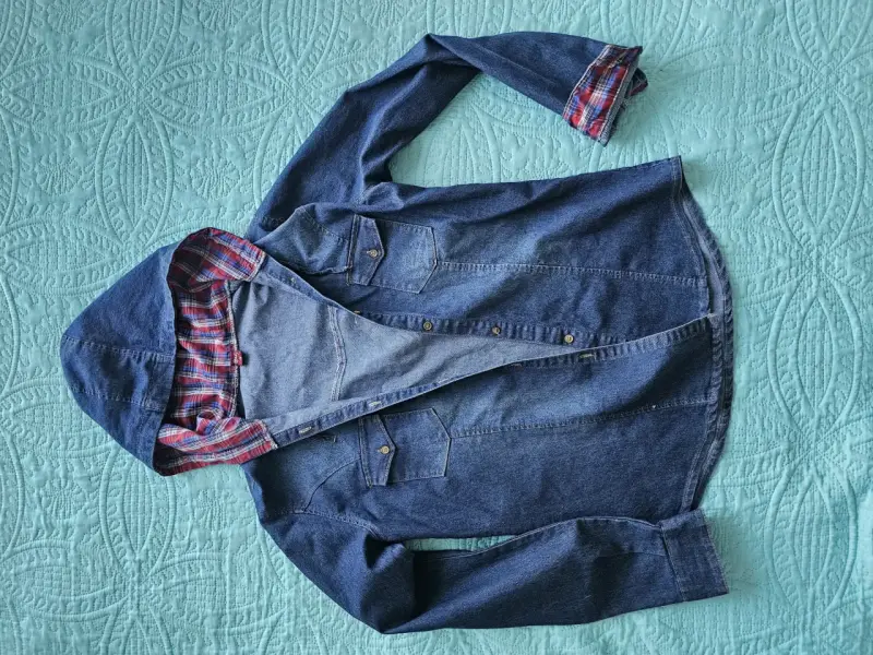 Chaqueta denim con capucha - 1