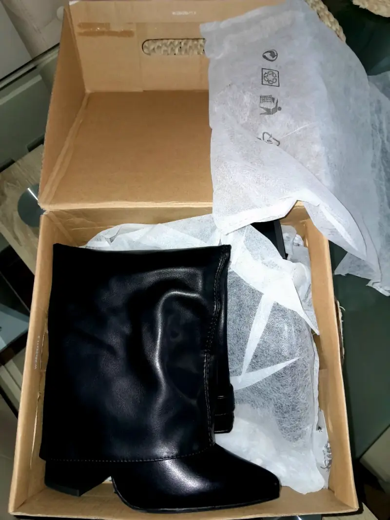 Botas altas negras de cuero talla 35 - 5