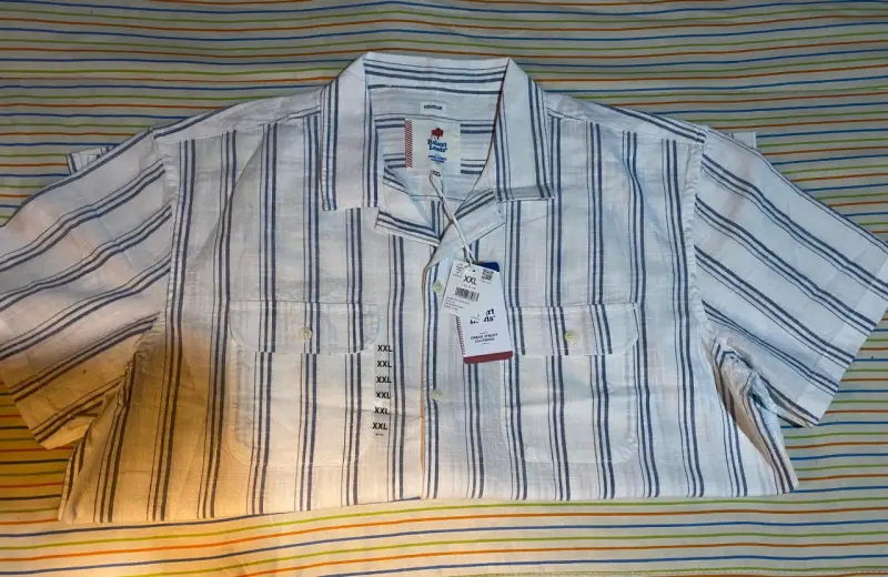 Camisa Hombre XXL Nueva – Diseño a Rayas Azul y Bl - 2