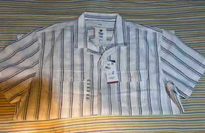 Camisa Hombre XXL Nueva – Diseño a Rayas Azul y Bl - miniatura 2